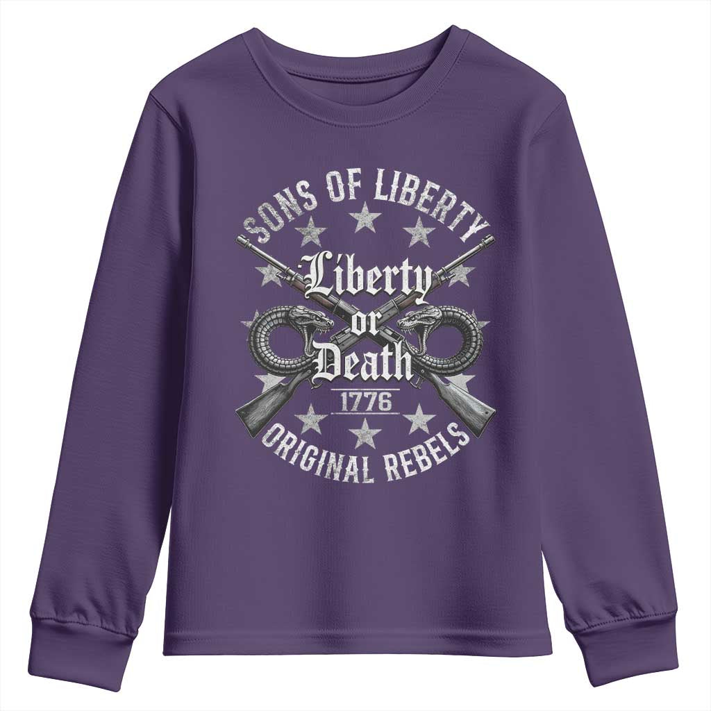 Sons Of Liberty 1776 Original Rebels Liberty Or Death Youth Sweatshirt Patriotic US History - Wonder Print Shop