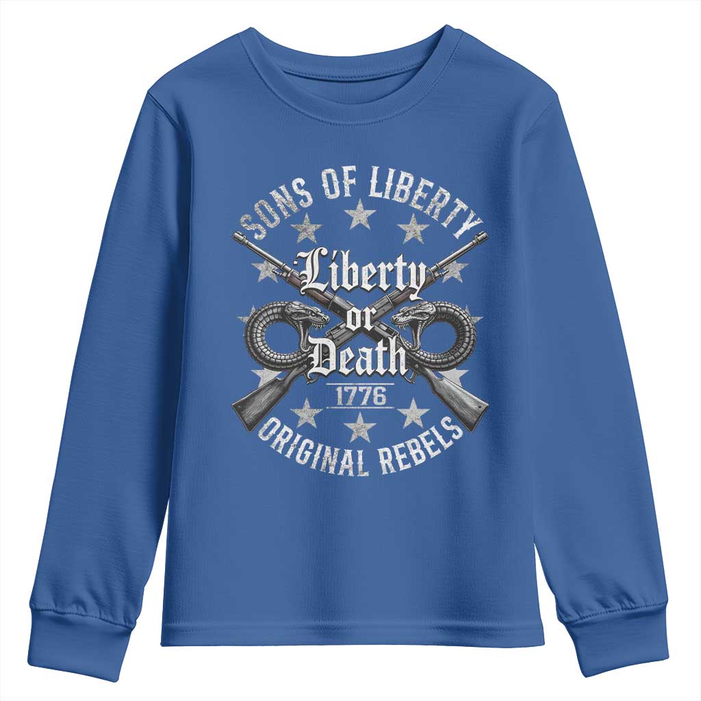Sons Of Liberty 1776 Original Rebels Liberty Or Death Youth Sweatshirt Patriotic US History - Wonder Print Shop