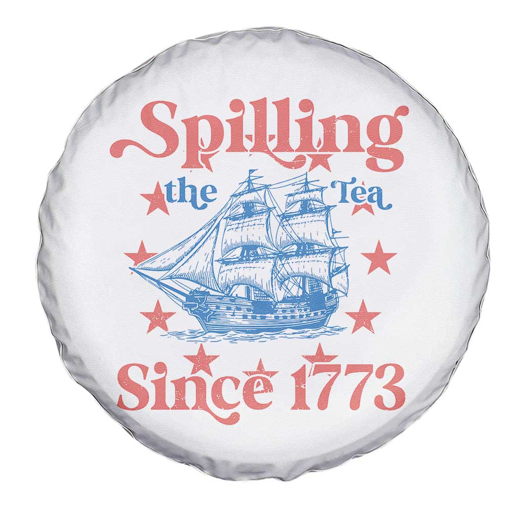 Funny Spilling The Tea Since 1776 Spare Tire Cover Us History Teacher 4th Of July - Wonder Print Shop