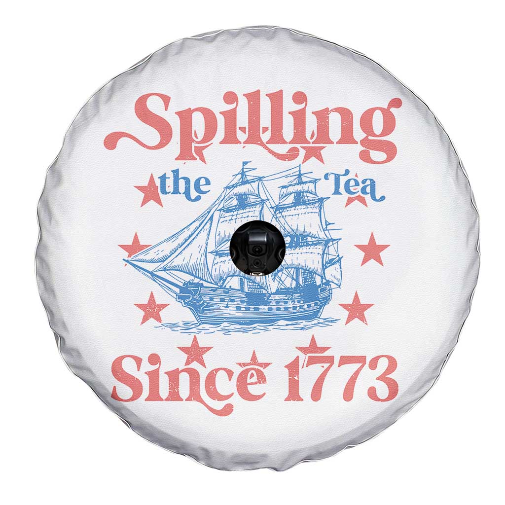 Funny Spilling The Tea Since 1776 Spare Tire Cover Us History Teacher 4th Of July - Wonder Print Shop
