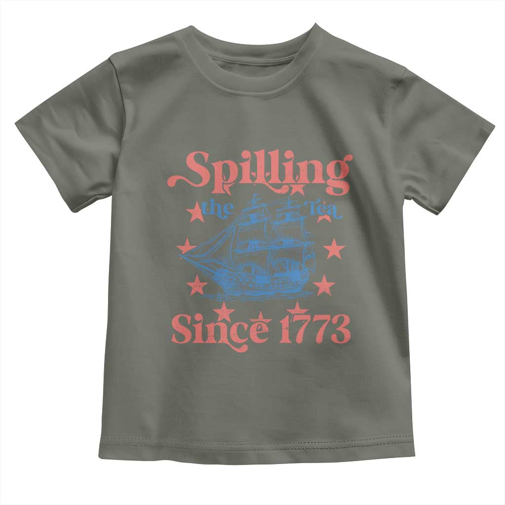 Funny Spilling The Tea Since 1776 Toddler T Shirt Us History Teacher 4th Of July - Wonder Print Shop