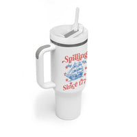 Funny Spilling The Tea Since 1776 Tumbler With Handle Us History Teacher 4th Of July - Wonder Print Shop
