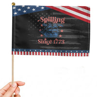 Funny Spilling The Tea Since 1776 Patriotic Handheld Flag Us History Teacher 4th Of July