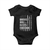 Funny BBQ Brisket Ribs Butts Freedom Baby Onesie 4th Of July Meat Smoking American Flag - Wonder Print Shop
