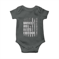 Funny BBQ Brisket Ribs Butts Freedom Baby Onesie 4th Of July Meat Smoking American Flag - Wonder Print Shop