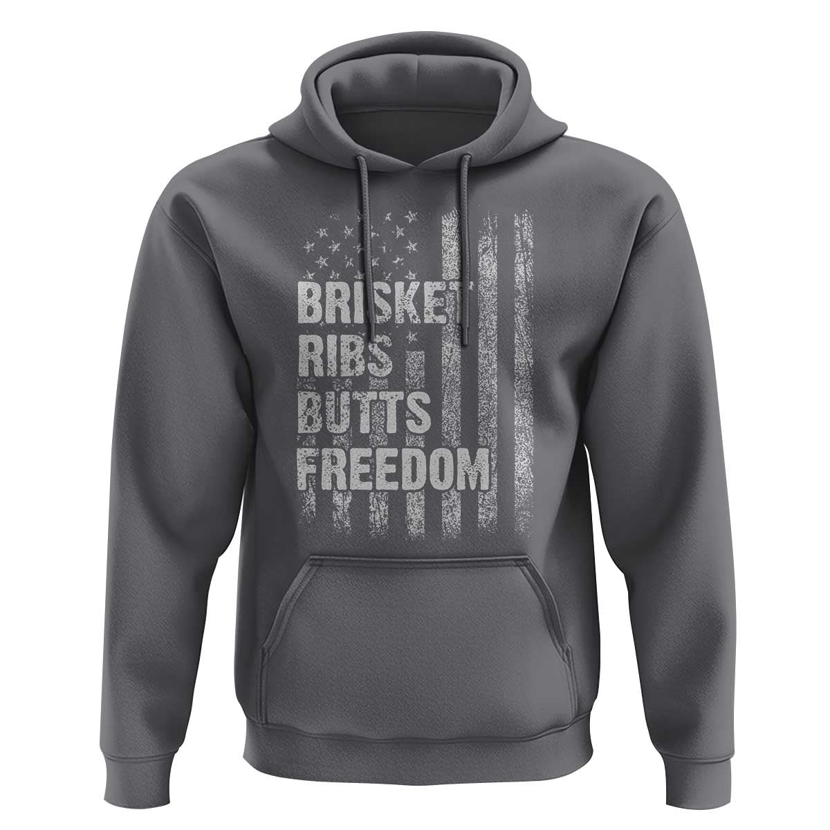 Funny BBQ Brisket Ribs Butts Freedom Hoodie 4th Of July Meat Smoking American Flag - Wonder Print Shop