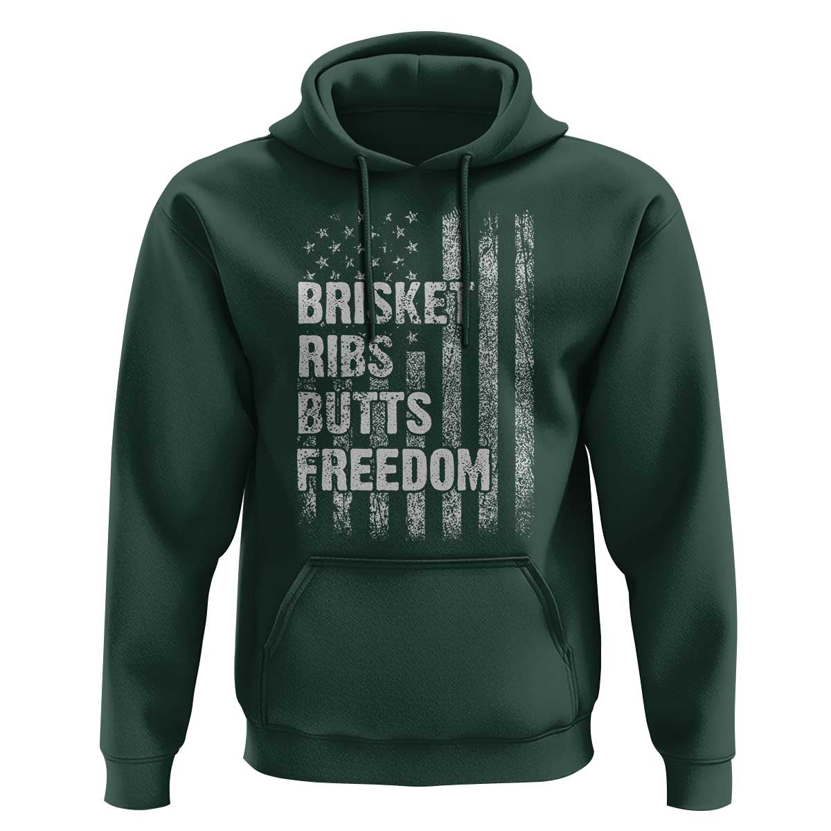 Funny BBQ Brisket Ribs Butts Freedom Hoodie 4th Of July Meat Smoking American Flag - Wonder Print Shop