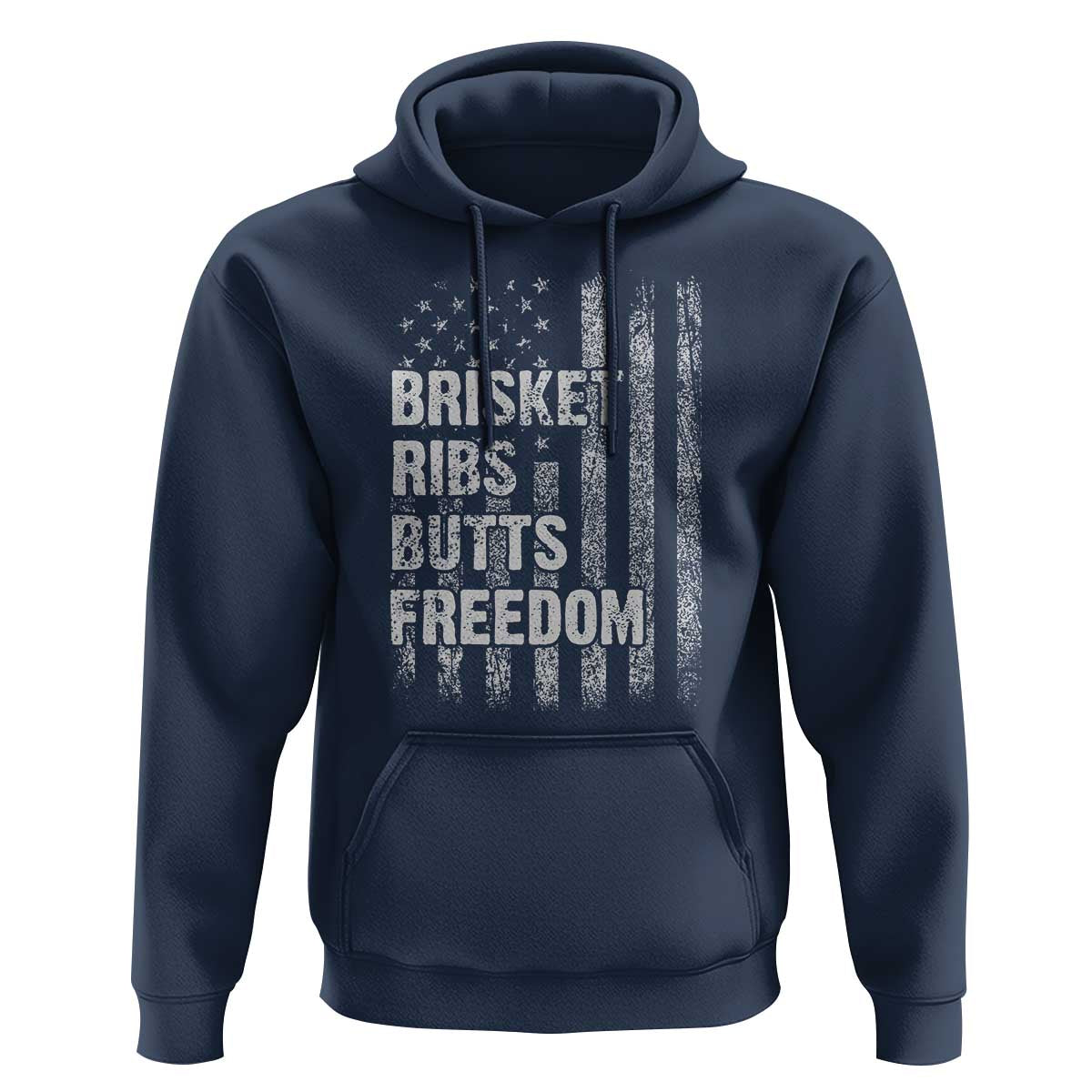 Funny BBQ Brisket Ribs Butts Freedom Hoodie 4th Of July Meat Smoking American Flag - Wonder Print Shop