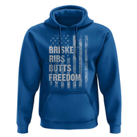 Funny BBQ Brisket Ribs Butts Freedom Hoodie 4th Of July Meat Smoking American Flag - Wonder Print Shop