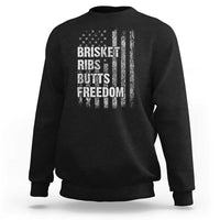 Funny BBQ Brisket Ribs Butts Freedom Sweatshirt 4th Of July Meat Smoking American Flag - Wonder Print Shop