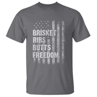 Funny BBQ Brisket Ribs Butts Freedom T Shirt 4th Of July Meat Smoking American Flag - Wonder Print Shop
