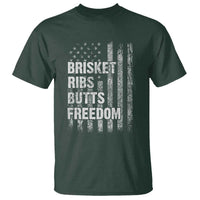 Funny BBQ Brisket Ribs Butts Freedom T Shirt 4th Of July Meat Smoking American Flag - Wonder Print Shop