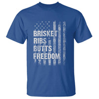 Funny BBQ Brisket Ribs Butts Freedom T Shirt 4th Of July Meat Smoking American Flag - Wonder Print Shop