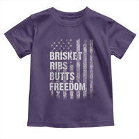 Funny BBQ Brisket Ribs Butts Freedom Toddler T Shirt 4th Of July Meat Smoking American Flag - Wonder Print Shop