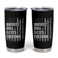 Funny BBQ Brisket Ribs Butts Freedom Tumbler Cup 4th Of July Meat Smoking American Flag - Wonder Print Shop