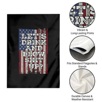 Funny Lets Drink And Blow Shit Up 4th Of July Beer Drinking Garden Flag American Flag - Wonder Print Shop