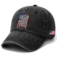 Funny Lets Drink And Blow Shit Up 4th Of July Beer Drinking Washed Cotton Baseball Cap American Flag