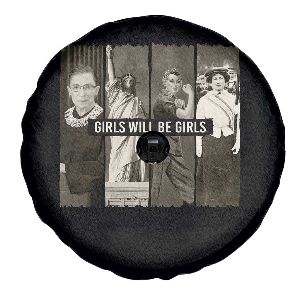 Girls Will Be Girls Spare Tire Cover Feminist Empowerment Historical Icons - Wonder Print Shop
