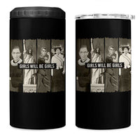 Girls Will Be Girls 4 in 1 Can Cooler Tumbler Feminist Empowerment Historical Icons - Wonder Print Shop