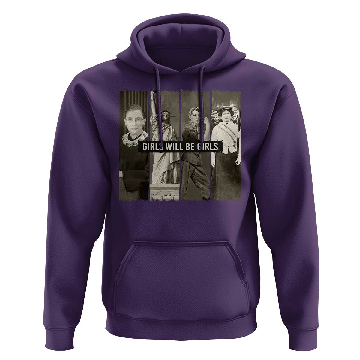 Girls Will Be Girls Hoodie Feminist Empowerment Historical Icons - Wonder Print Shop