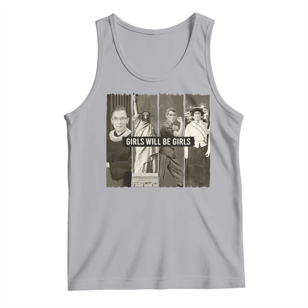 Girls Will Be Girls Tank Top Feminist Empowerment Historical Icons - Wonder Print Shop