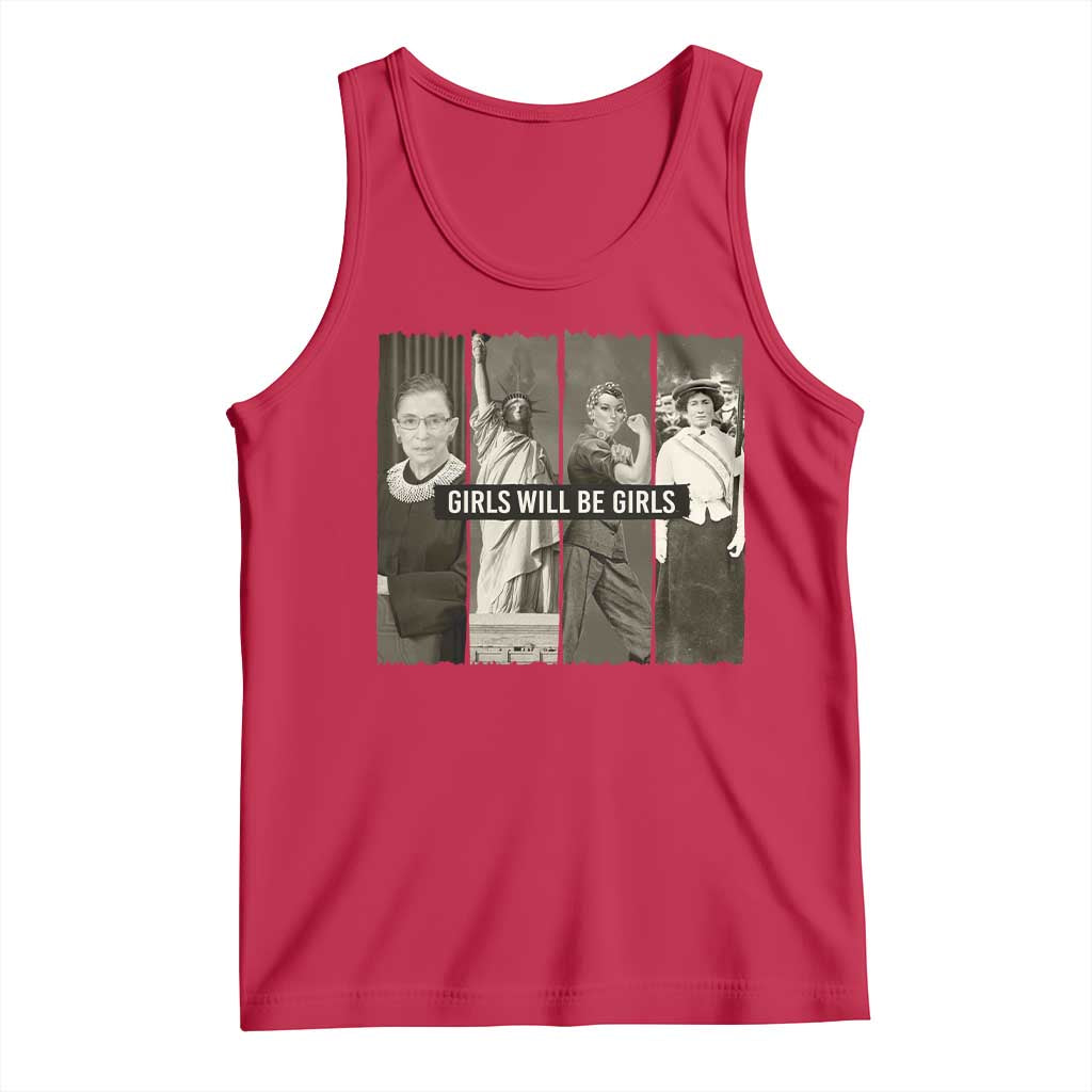 Girls Will Be Girls Tank Top Feminist Empowerment Historical Icons - Wonder Print Shop