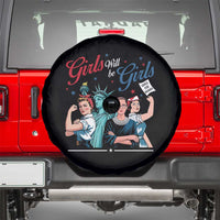 Girl Will be Girls Patriotic Feminist 4th of July Spare Tire Cover