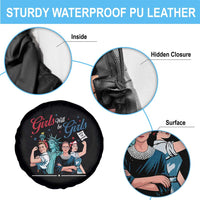 Girl Will be Girls Patriotic Feminist 4th of July Spare Tire Cover