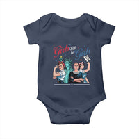 Girl Will be Girls Patriotic Feminist 4th of July Baby Onesie