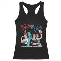 Girl Will be Girls Patriotic Feminist 4th of July Racerback Tank Top