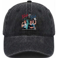 Girl Will be Girls Patriotic Feminist 4th of July Washed Cotton Baseball Cap TS11
