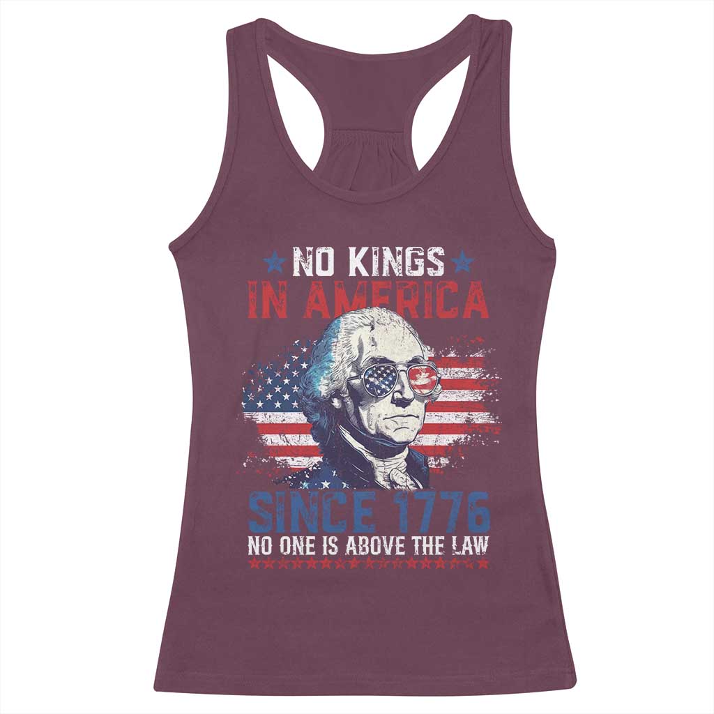 Funny No King In America Since 1776 No One Is Above The Law Racerback Tank Top George Washington