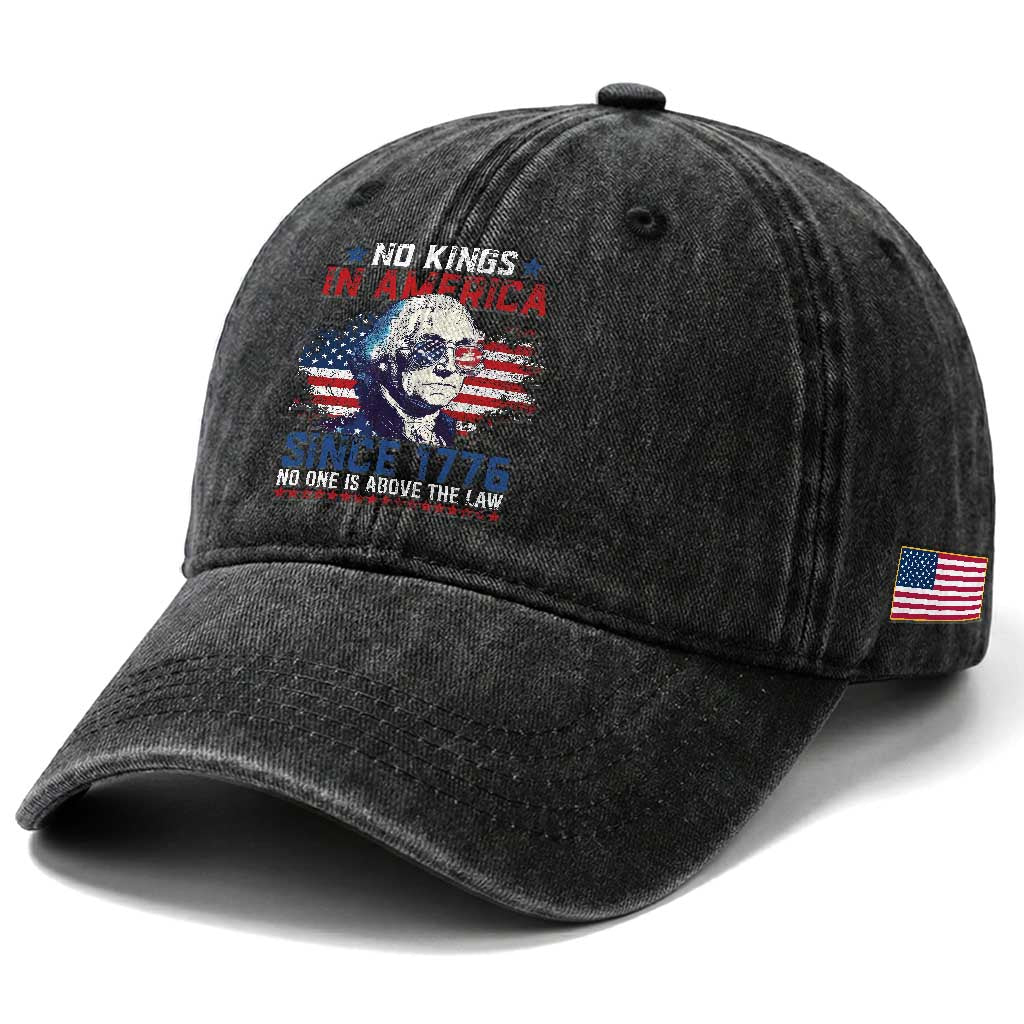 Funny No King In America Since 1776 No One Is Above The Law Washed Cotton Baseball Cap George Washington