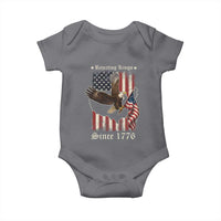 Funny Rejecting Kings Since 1776 Baby Onesie Vintage American Flag Bald Eagle