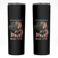 Funny Rejecting Kings Since 1776 Skinny Tumbler Vintage American Flag Bald Eagle