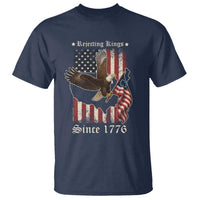Funny Rejecting Kings Since 1776 T Shirt Vintage American Flag Bald Eagle