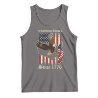 Funny Rejecting Kings Since 1776 Tank Top Vintage American Flag Bald Eagle