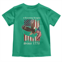 Funny Rejecting Kings Since 1776 Toddler T Shirt Vintage American Flag Bald Eagle