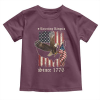 Funny Rejecting Kings Since 1776 Toddler T Shirt Vintage American Flag Bald Eagle