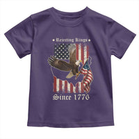 Funny Rejecting Kings Since 1776 Toddler T Shirt Vintage American Flag Bald Eagle