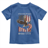 Funny Rejecting Kings Since 1776 Toddler T Shirt Vintage American Flag Bald Eagle