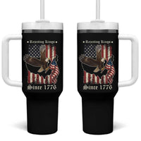 Funny Rejecting Kings Since 1776 Tumbler With Handle Vintage American Flag Bald Eagle