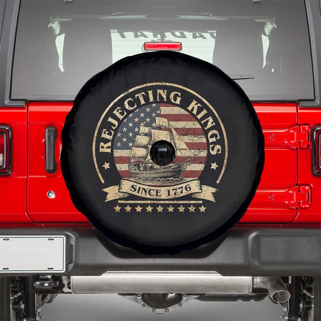 Funny Rejecting Kings Since 1773 Spare Tire Cover Vintage Patriotic USA