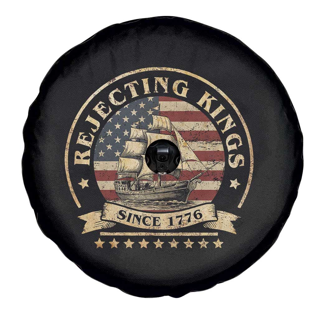 Funny Rejecting Kings Since 1773 Spare Tire Cover Vintage Patriotic USA