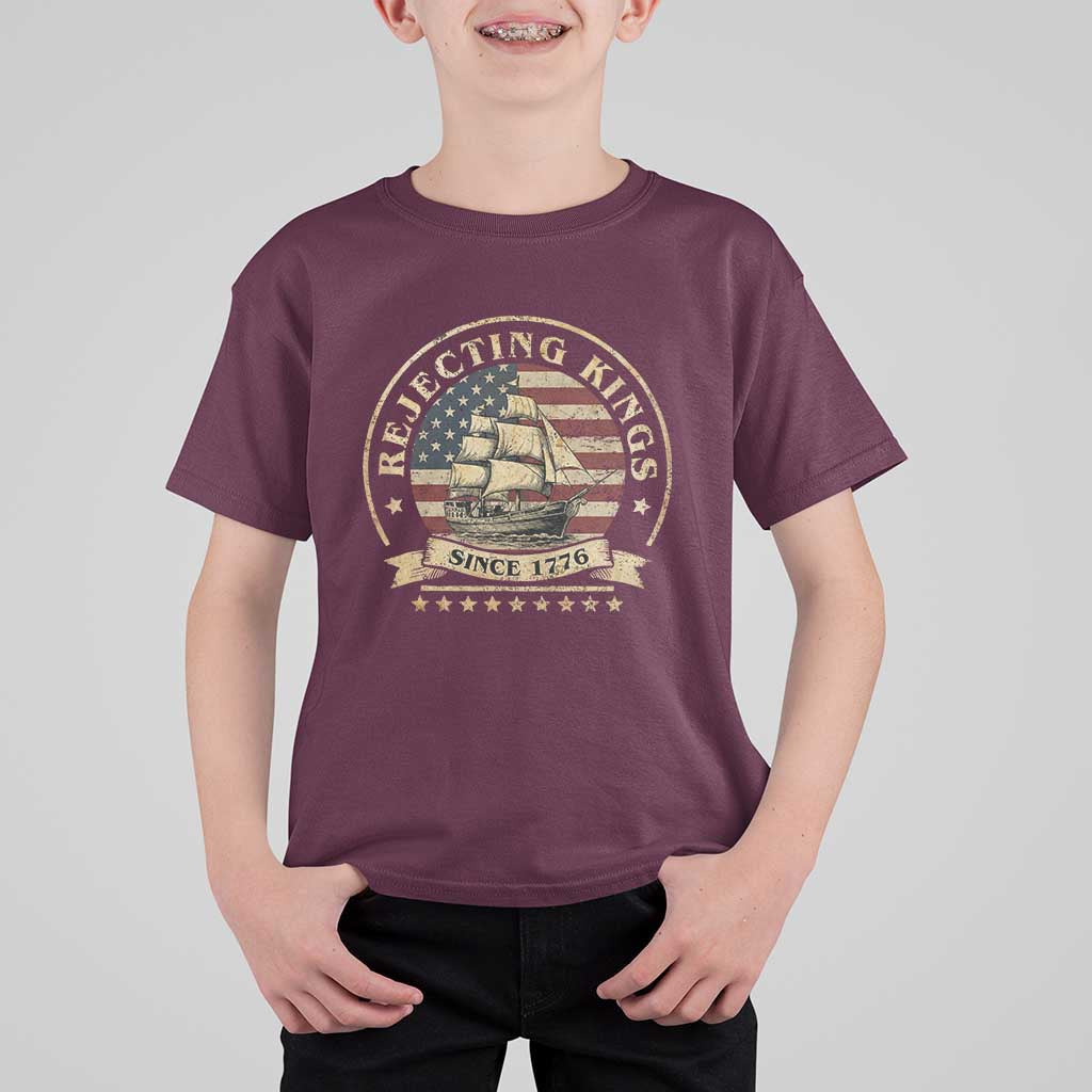 Funny Rejecting Kings Since 1773 T Shirt For Kid Vintage Patriotic USA