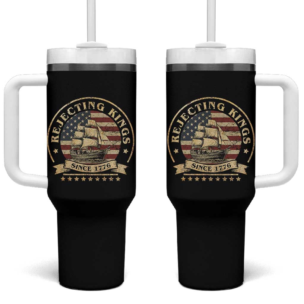 Funny Rejecting Kings Since 1773 Tumbler With Handle Vintage Patriotic USA