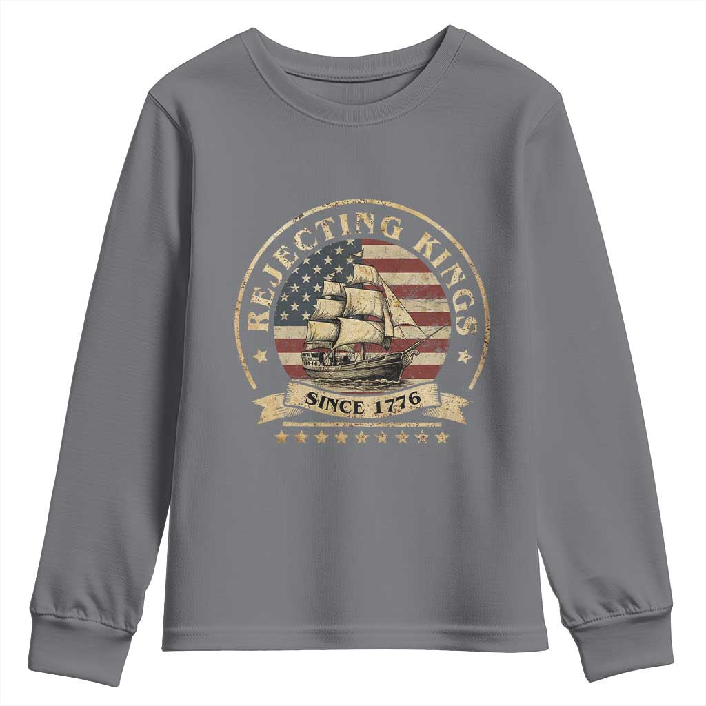 Funny Rejecting Kings Since 1773 Youth Sweatshirt Vintage Patriotic USA