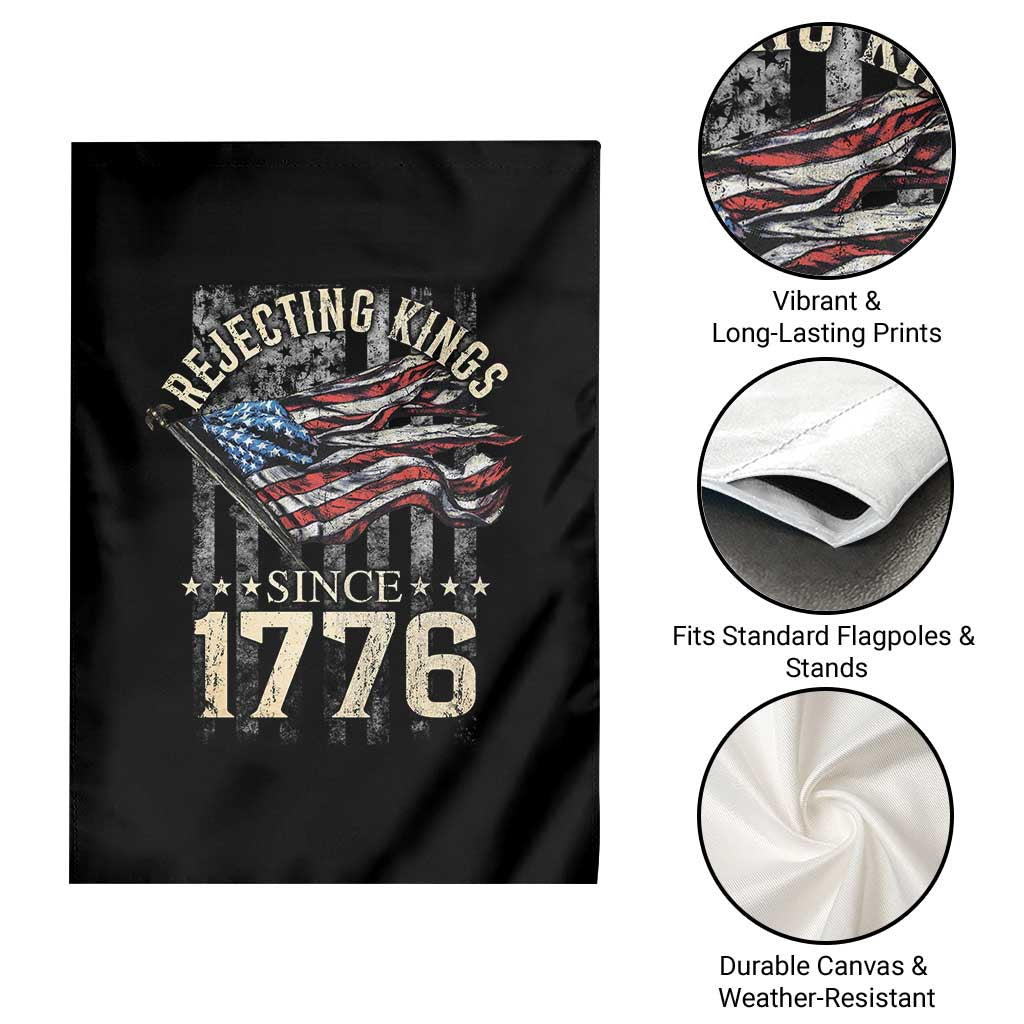 Funny Rejecting Kings Since 1776 Garden Flag Vintage American Flag - Wonder Print Shop