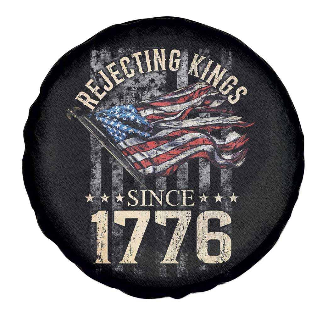 Funny Rejecting Kings Since 1776 Spare Tire Cover Vintage American Flag
