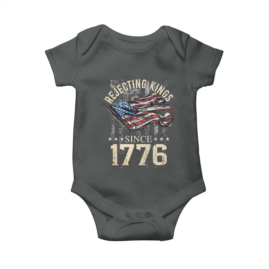 Funny Rejecting Kings Since 1776 Baby Onesie Vintage American Flag